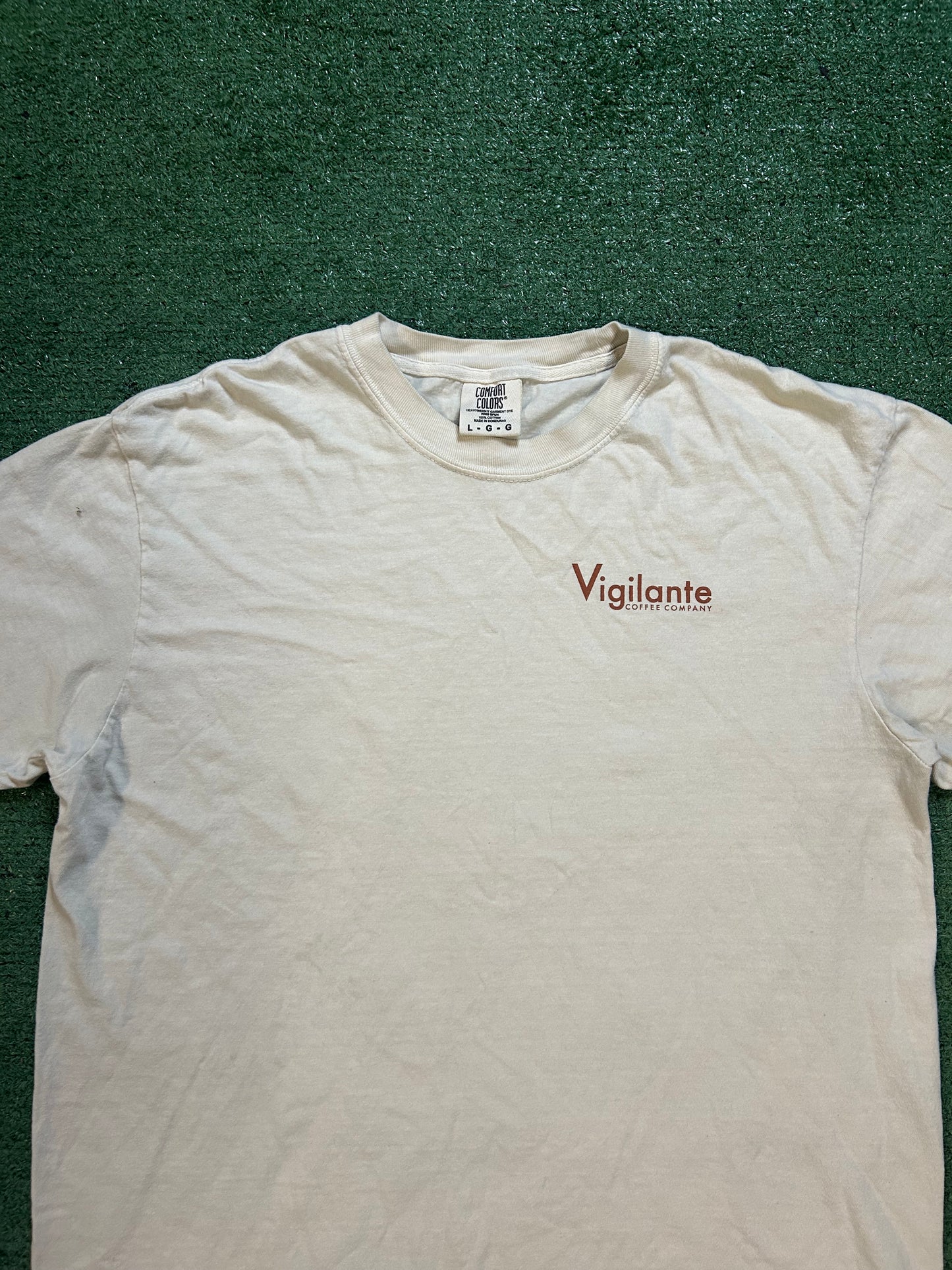 Vigilante coffee cream tee
