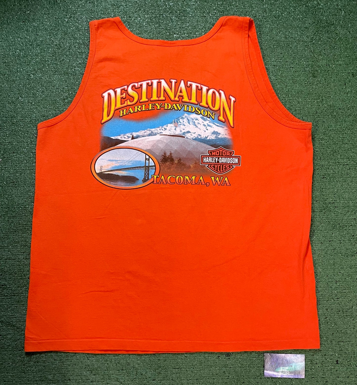 Vintage I like to ride Harley Davidson orange Tacoma tank top