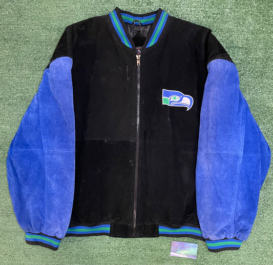 Vintage 1990s Seattle Seahawks suede Varsity jacket