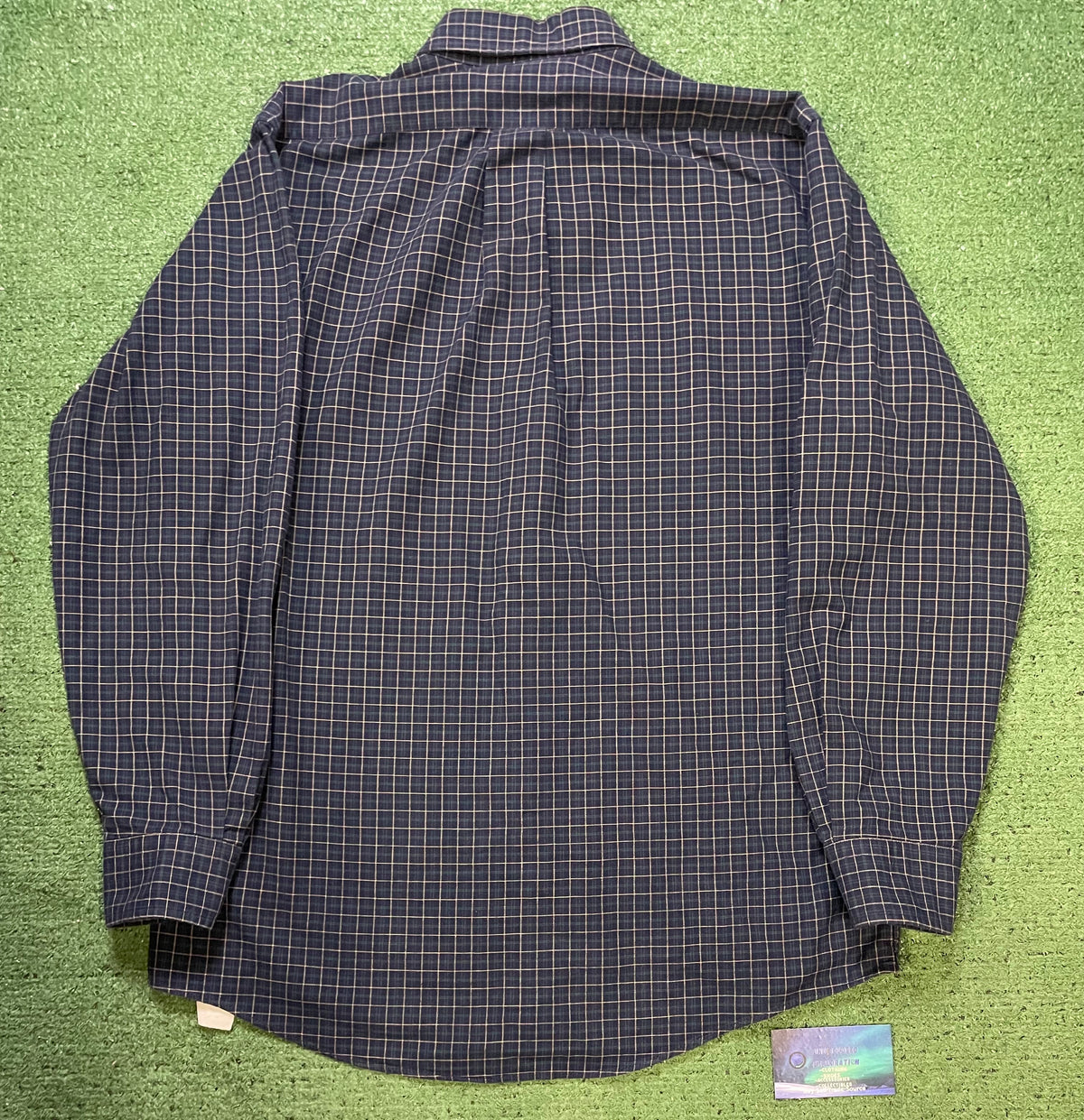 vintage L.L. Bean navy blue checkered longsleeve buttondown shirt