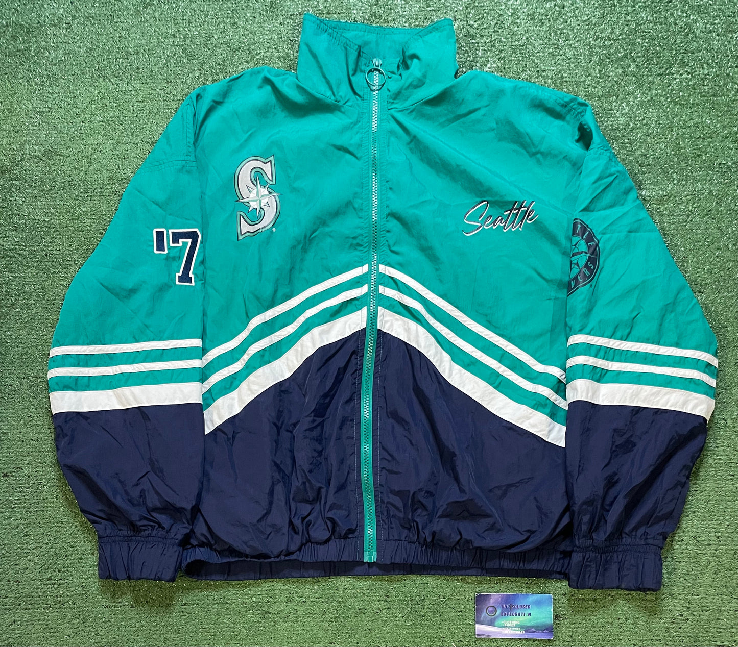 Seattle Mariners blue and teal windbreaker jacket