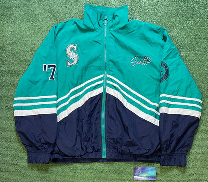 Seattle Mariners blue and teal windbreaker jacket