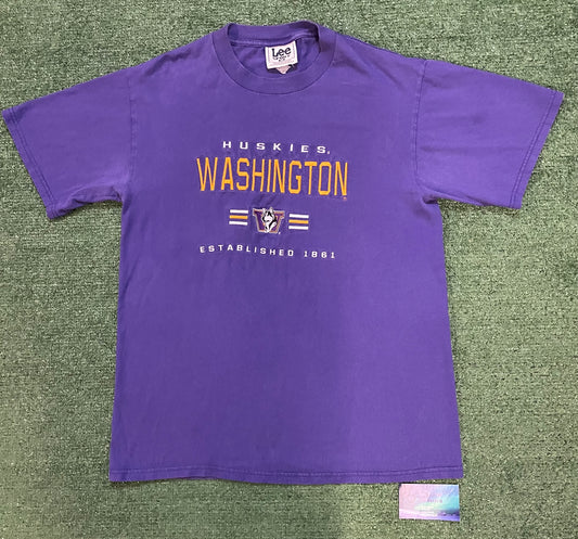 Vintage 1990s UW University of Washington embroidered Huskies tee