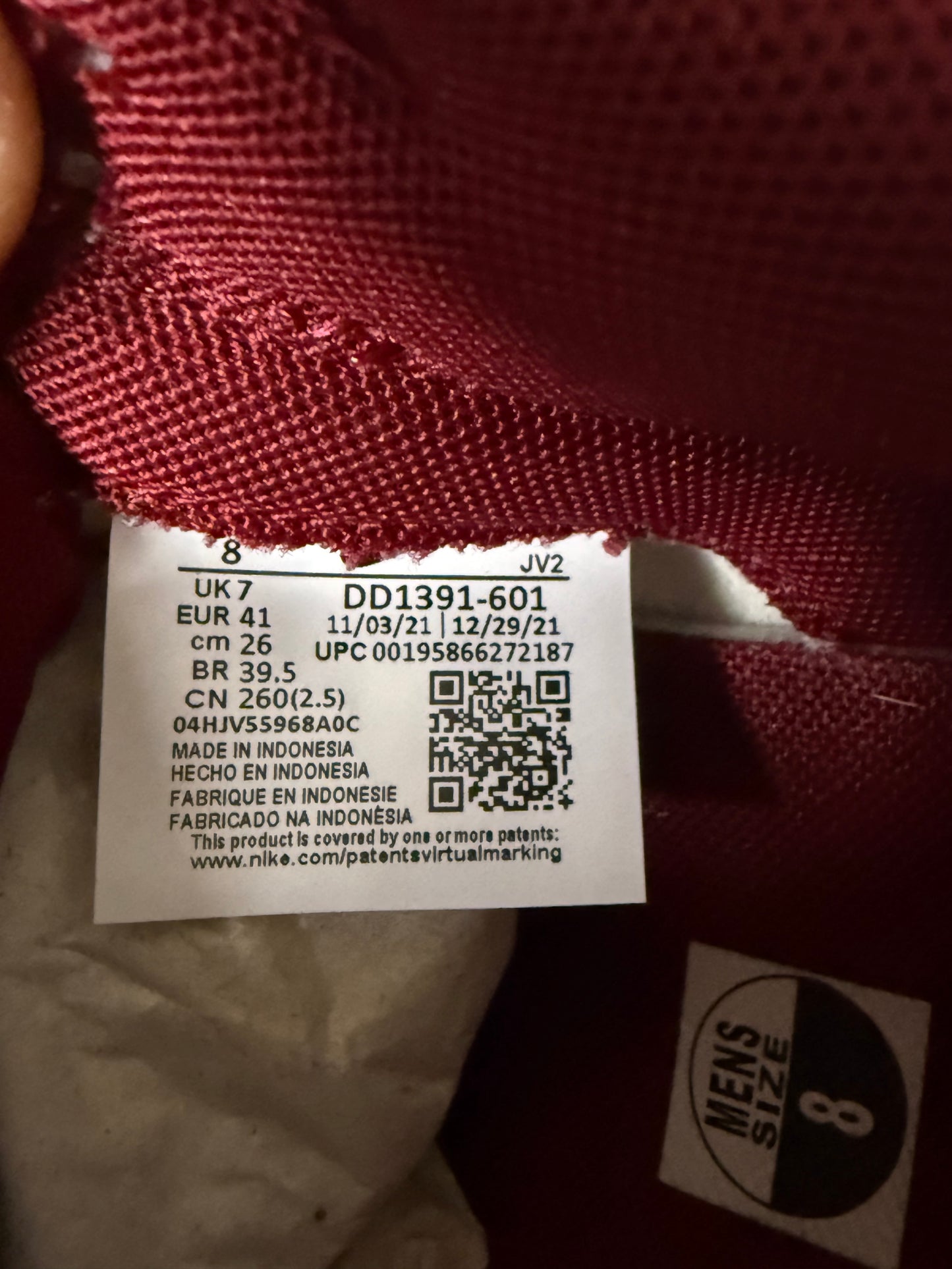 Nike Dunk Low Team Red 8 Men/9.5 Women “Preowned”