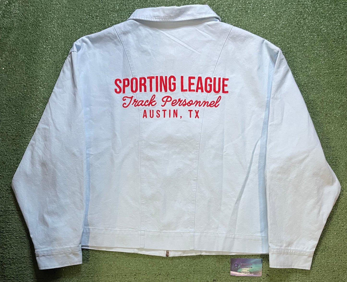 Sporting League baby blue embroidered zip up jacket