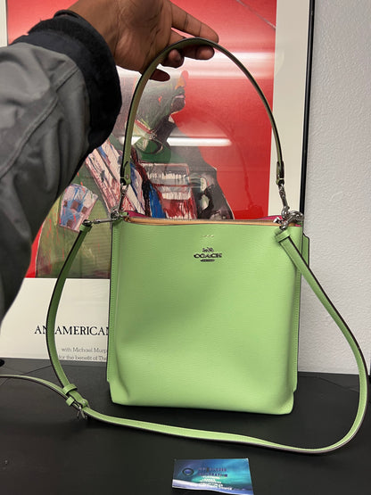 Coach Mollie Bucket Bag 22 in Pale Pistachio leather