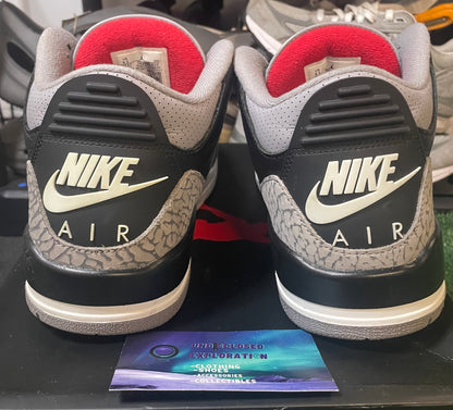 Air Jordan Retro 3 black cement reimagined size 9.5men/11women