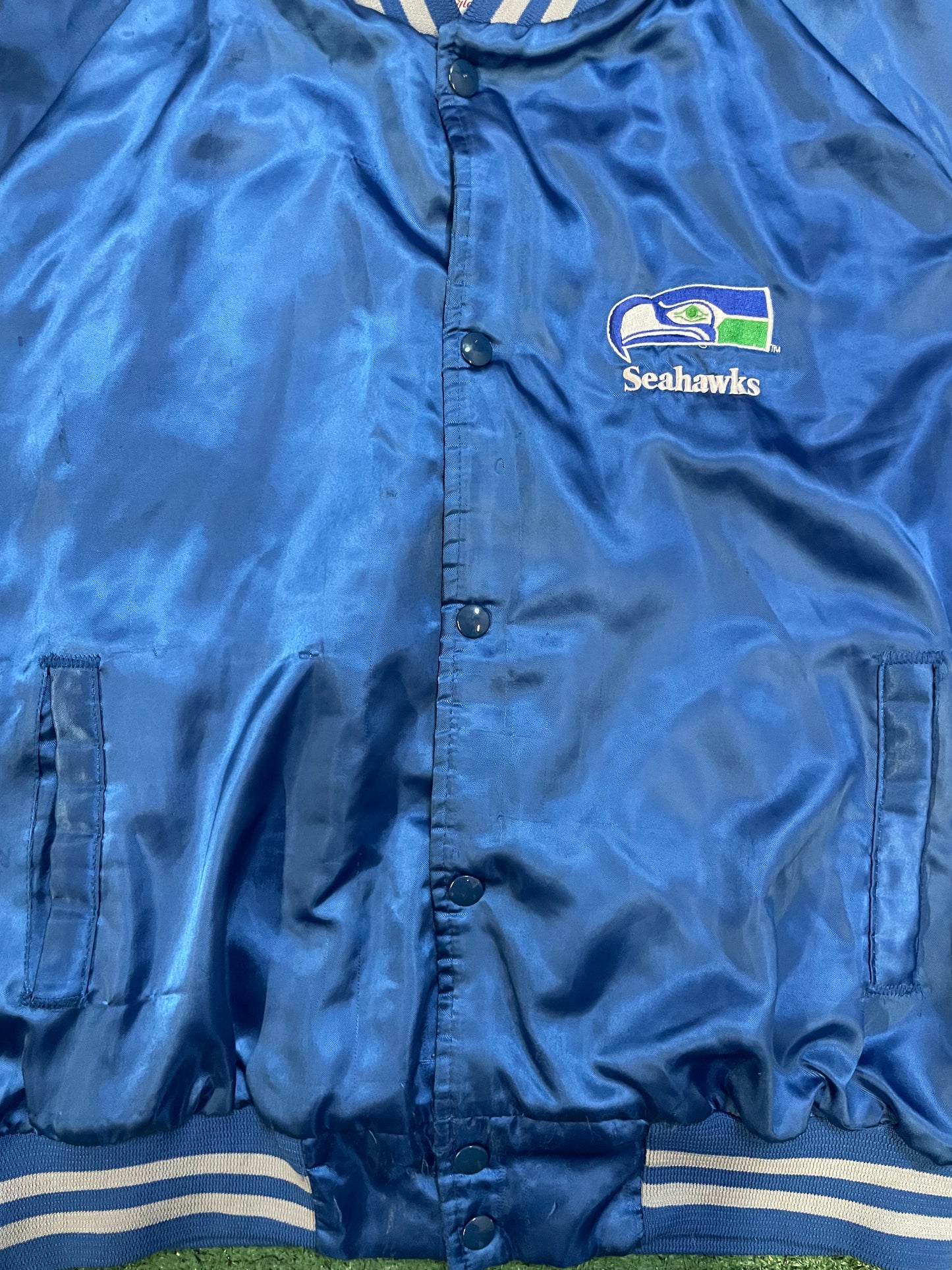 Vintage 1990s Seattle Seahawks satin chalkline jacket