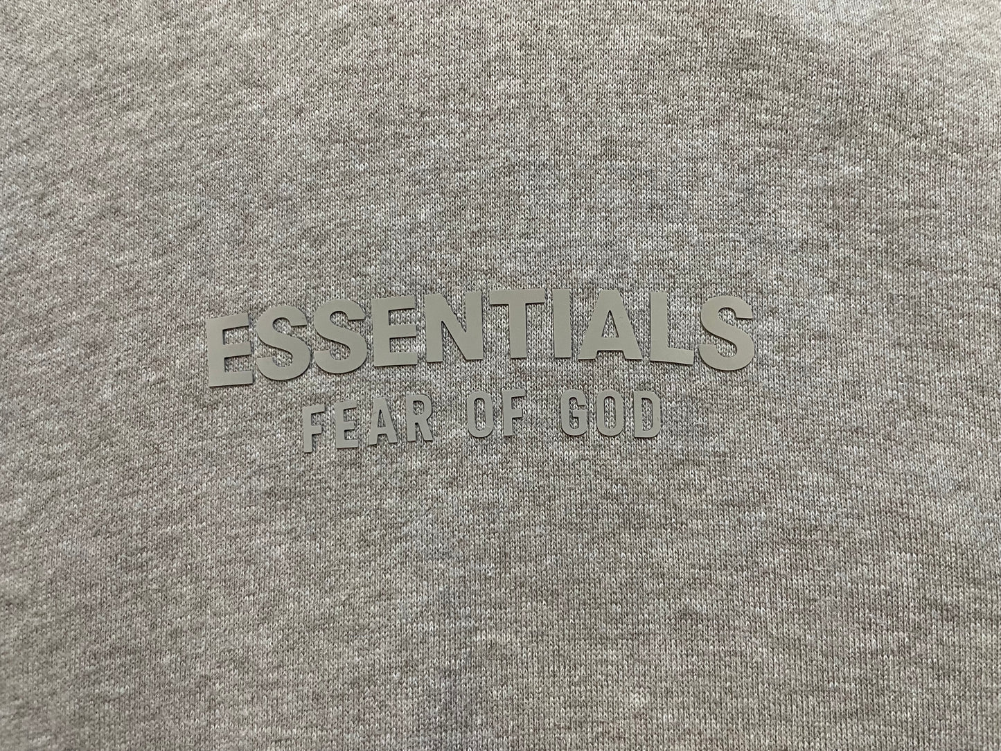 Fear Of God Essentials beige center logo hoodie