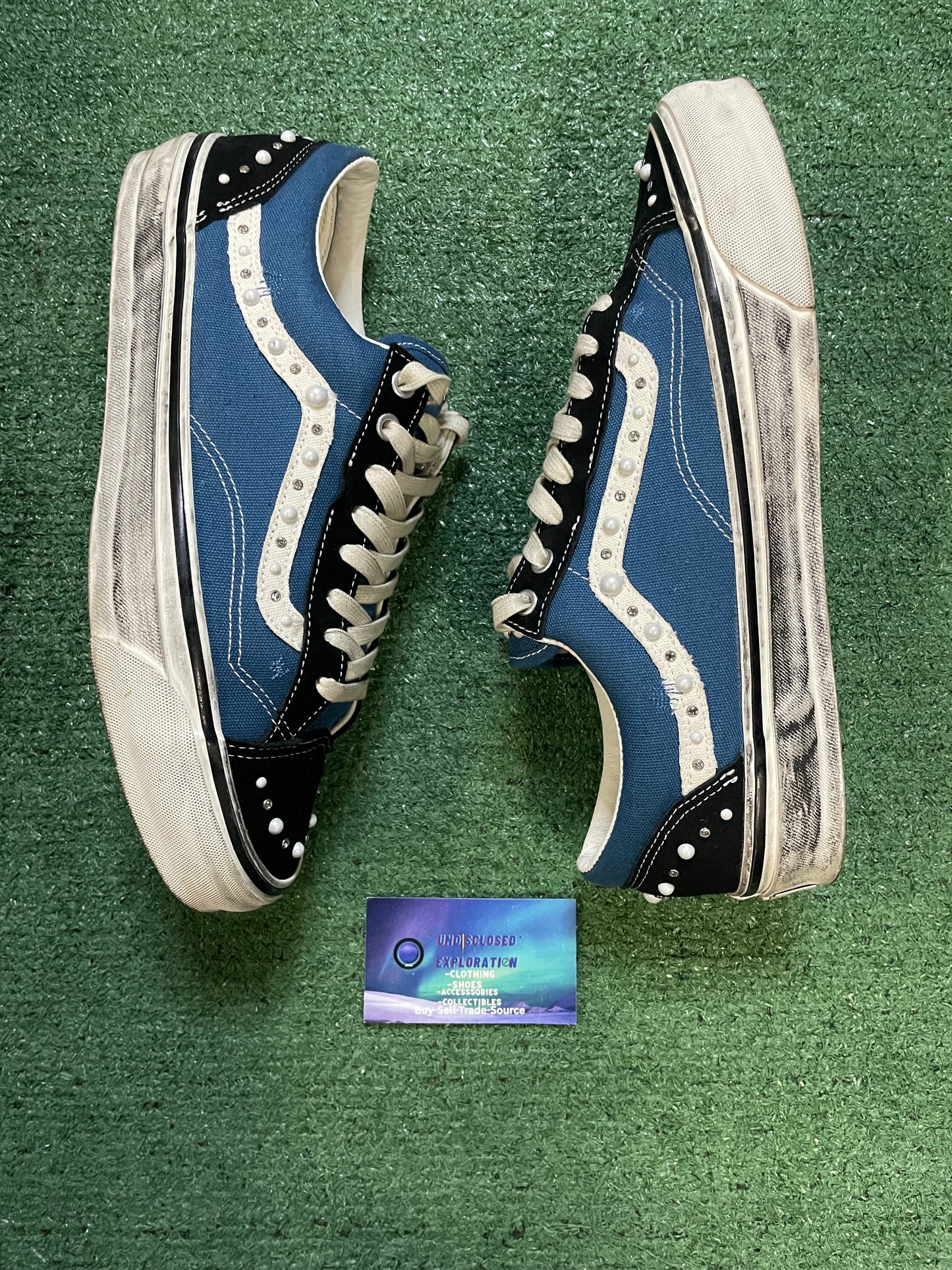 Vans old skool pearlized black & navy size 11.5men/13women