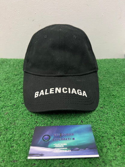 Balenciaga embroidered logo black  hat