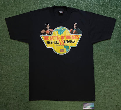 Vintage 1990s The Battle Of The Ages Holyfield vs foreman tee
