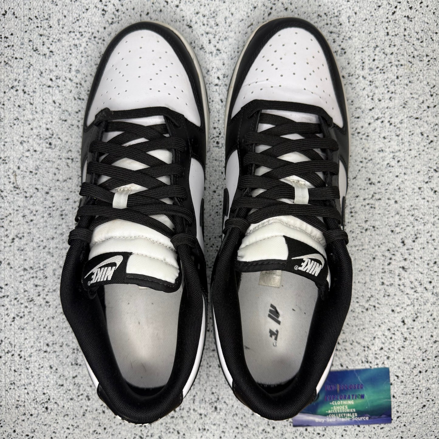 Nike Dunk Low Black White 11.5 Men “Preowned”