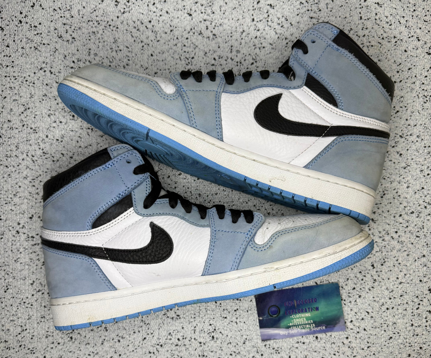Jordan 1 University Blue 10.5 Men/12 Women “Preowned”