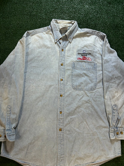 Vintage 1990s Dale Earnhardt denim button up