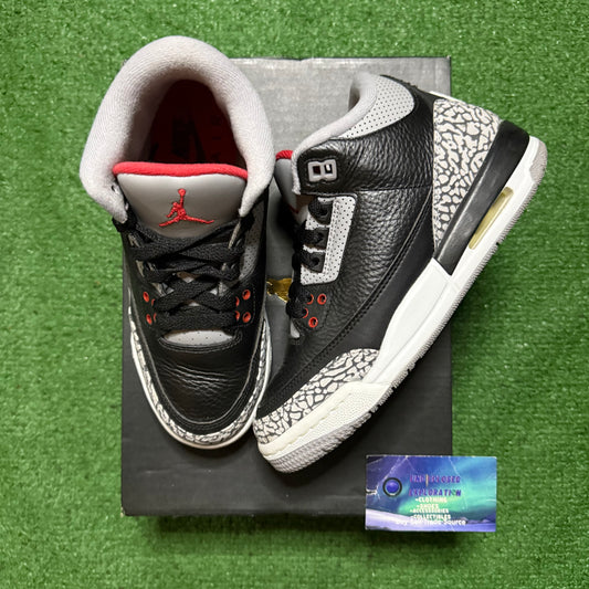 Jordan 3 Black Cement 2018 5 Youth “Preowned”