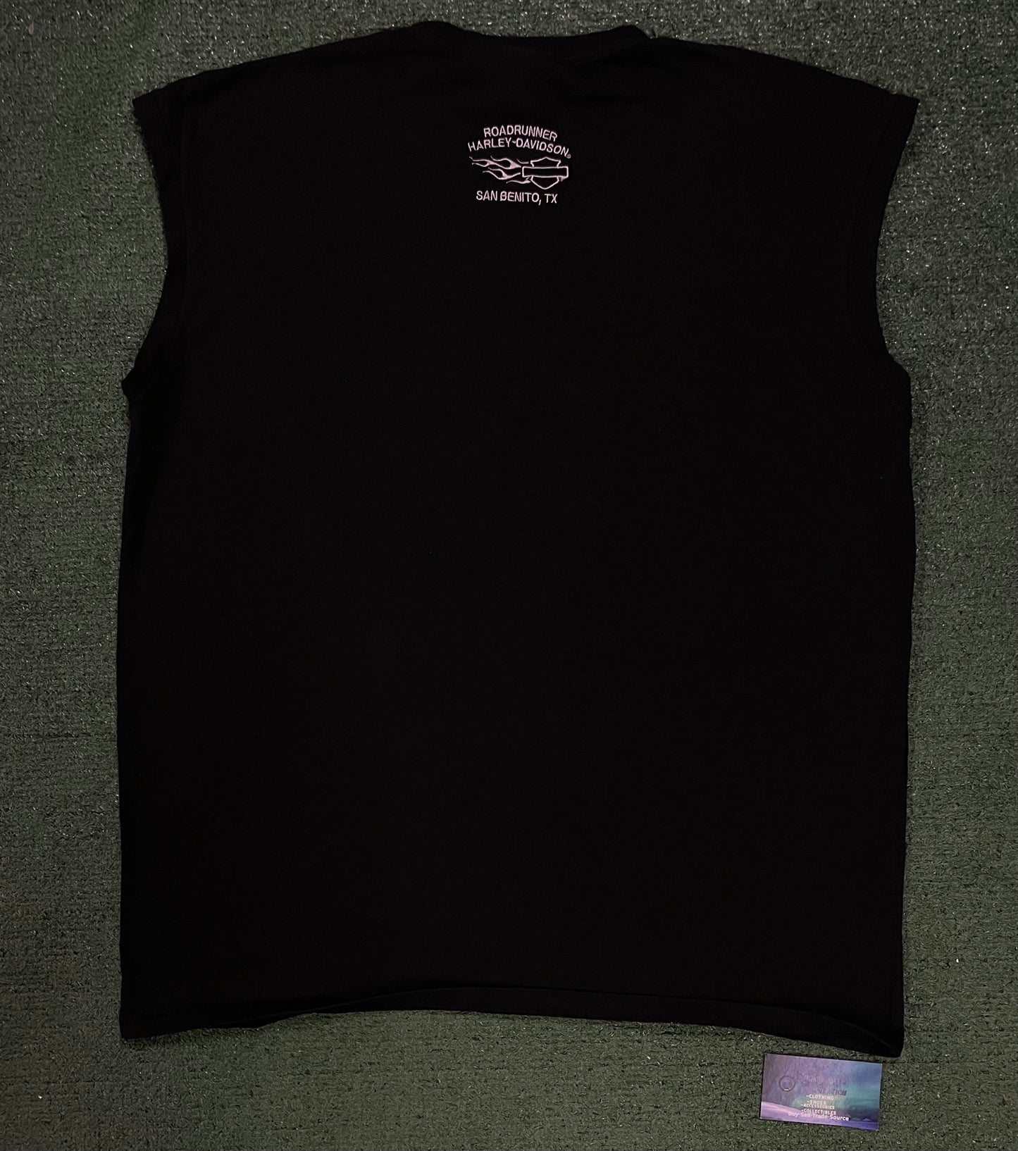 Vintage Harley Davidson embroidered skull cutoff Texas tee