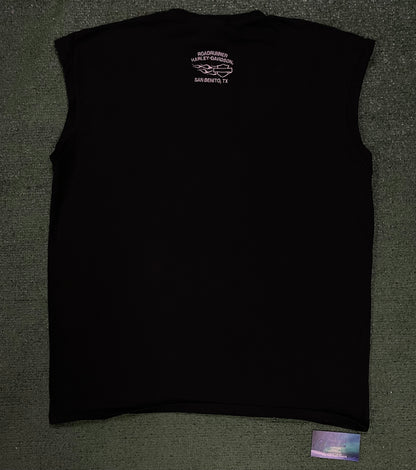 Vintage Harley Davidson embroidered skull cutoff Texas tee