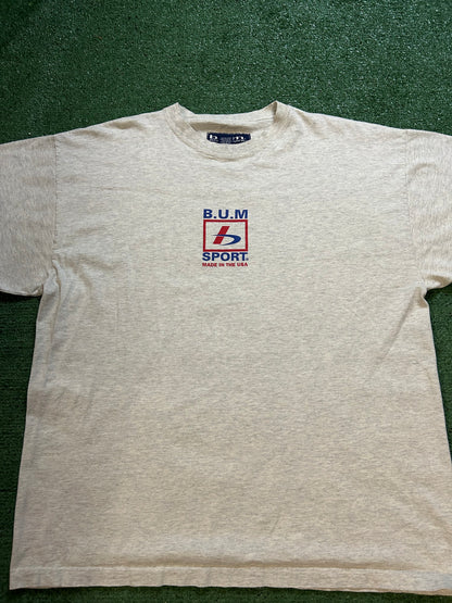 Vintage 1990s B.U.M SPORT grey tee