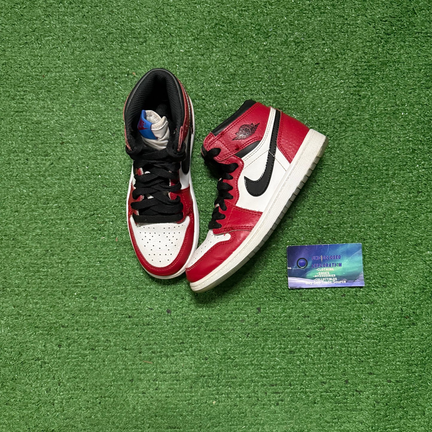 Jordan 1 Spider Man Origin Story 1.5 Y “Preowned”