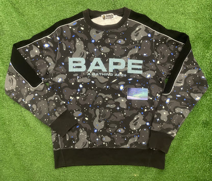 Bape Space Camo Wide Crewneck Black