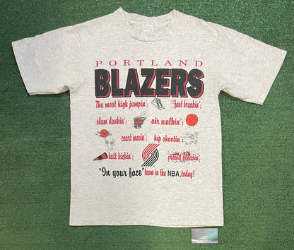 Vintage 1990s Portland Trail Blazers NBA carton tee
