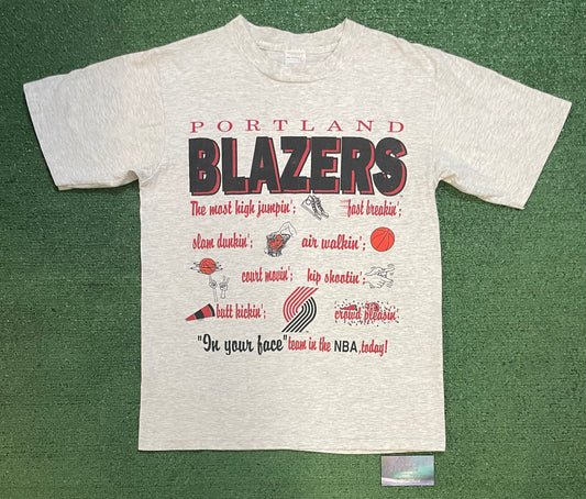 Vintage 1990s Portland Trail Blazers NBA carton tee