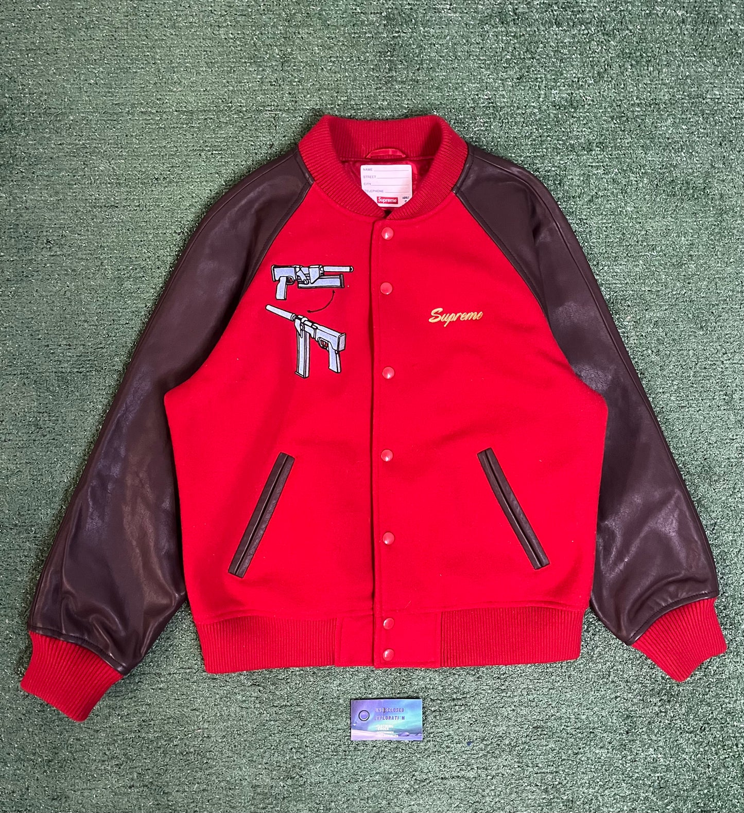 Supreme Aeon Flux varsity red jacket