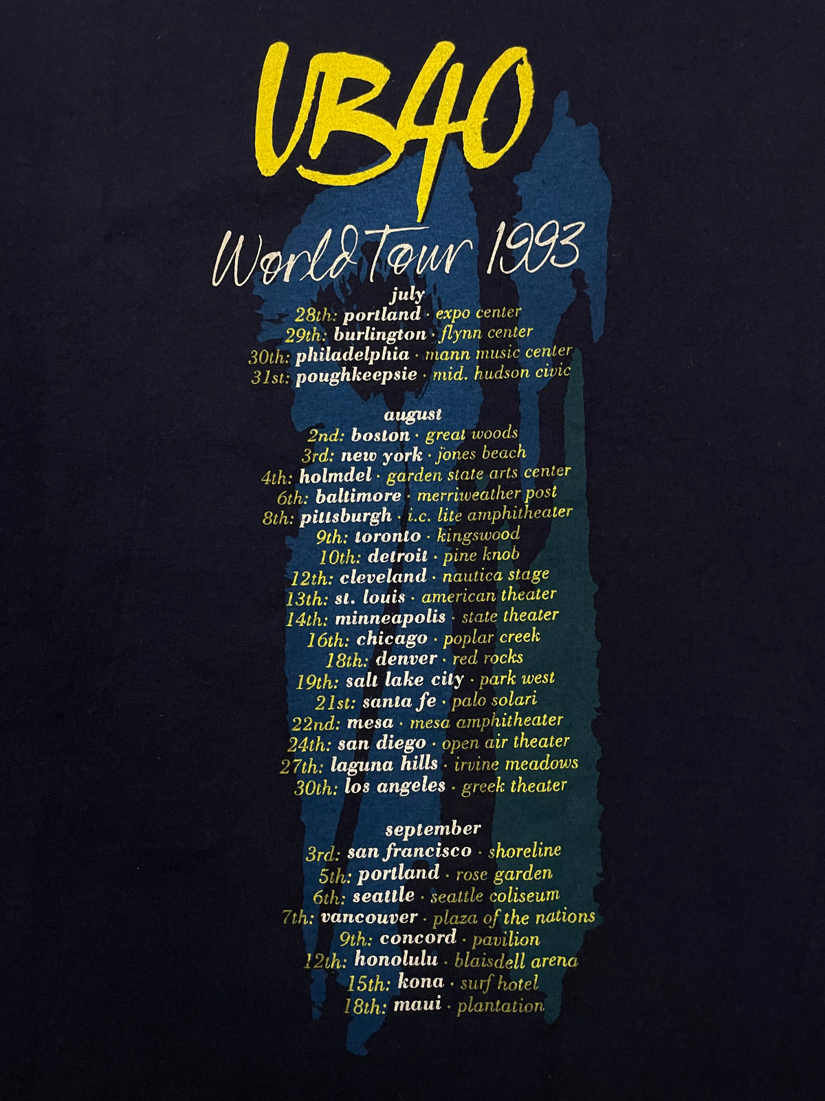 Vintage 1990s UB40 world tour tee