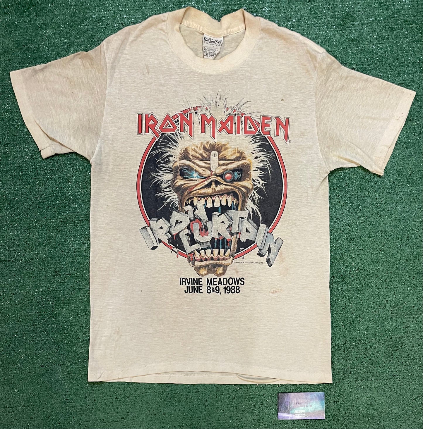 Vintage 1980s Iron Maiden Iron Curtain California tour tee
