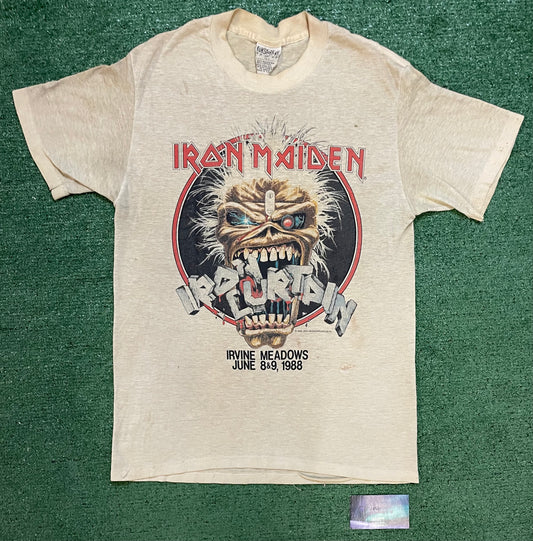 Vintage 1980s Iron Maiden Iron Curtain California tour tee