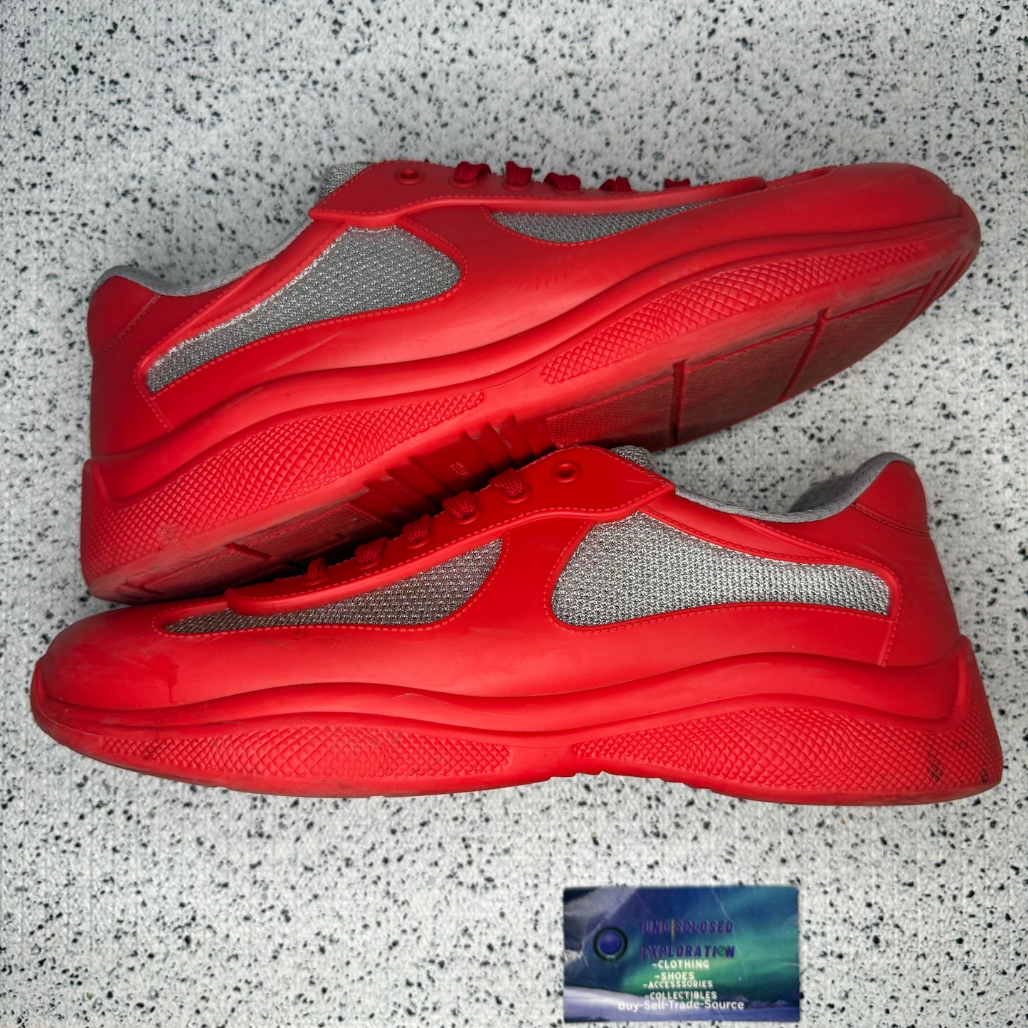 Prada Americas Cup Rubber Sneaker Red 10 Men “Preowned”