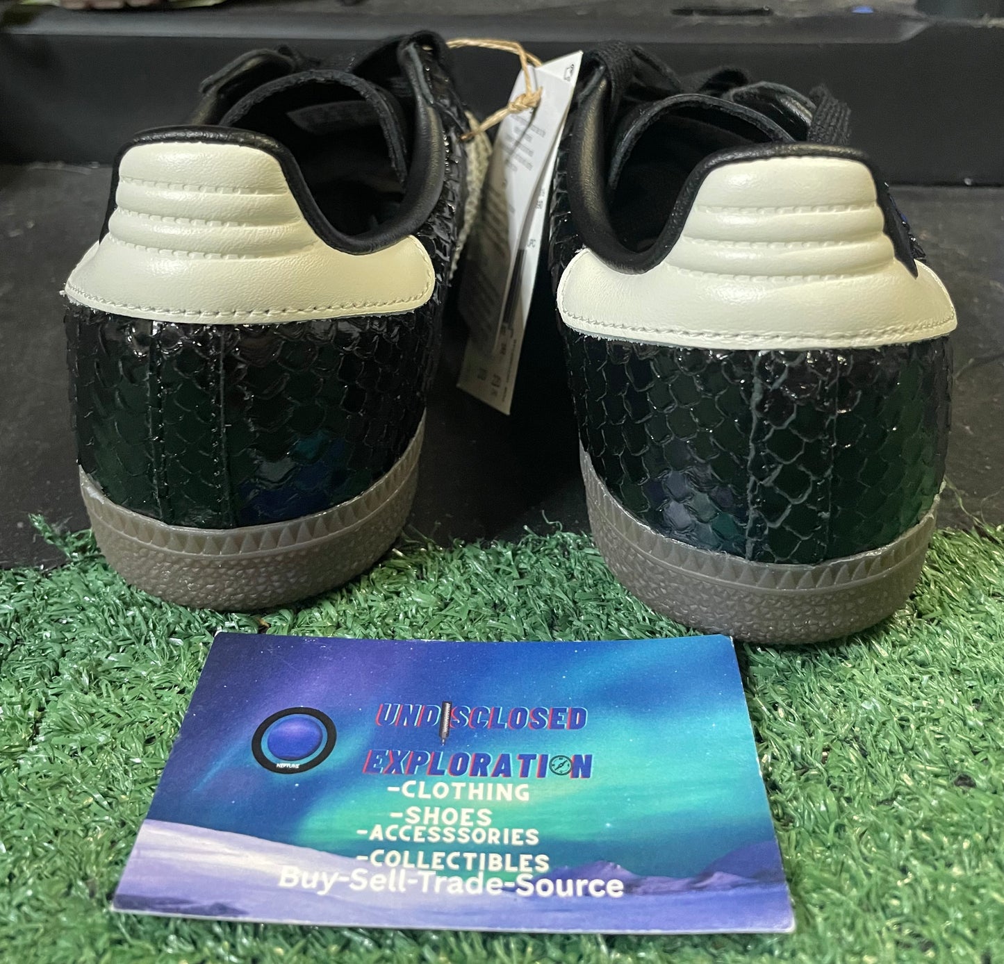 Adidas samba black patent snakeskin