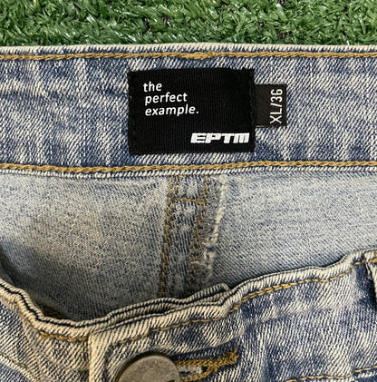 Eptm white paisley denim jeans