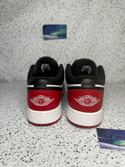 Jordan 1 Low Bred Toe 7 Youth/8.5 Women “Preowned”