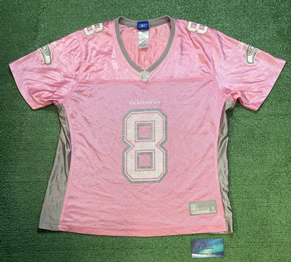 Vintage 2000s Seattle Seahawks pink and grey Matt Hasselbeck #8 Reebok jersey