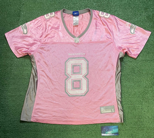 Vintage 2000s Seattle Seahawks pink and grey Matt Hasselbeck #8 Reebok jersey