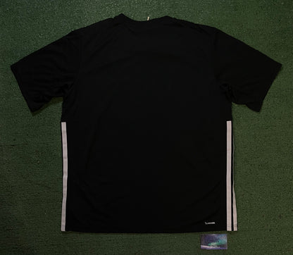 Adidas black & white 3 stripes basic tee