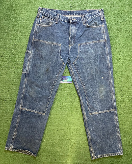 Carhartt blue denim double knees