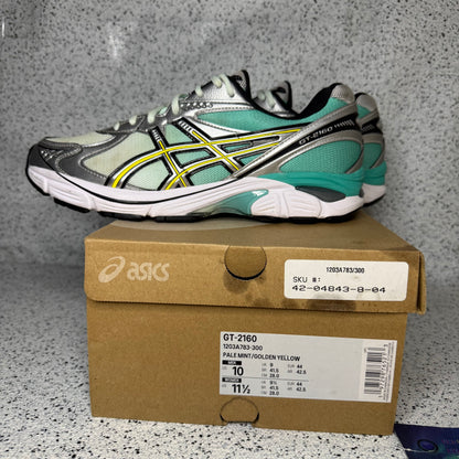 ASICS GT 2160 Teal Gold 10 Men/11.5 Women “Preowned”