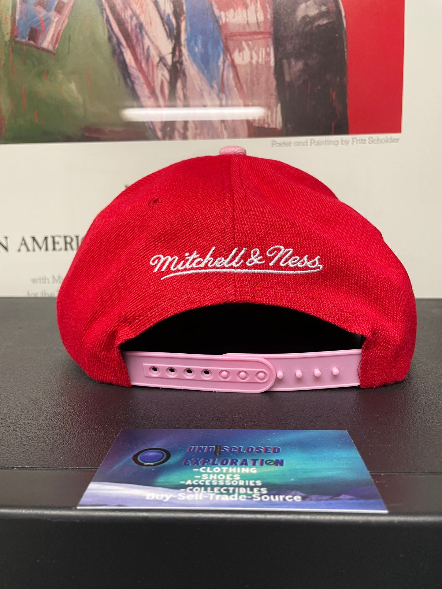 Los Angeles Lakers pink and red Mitchell &Ness hat