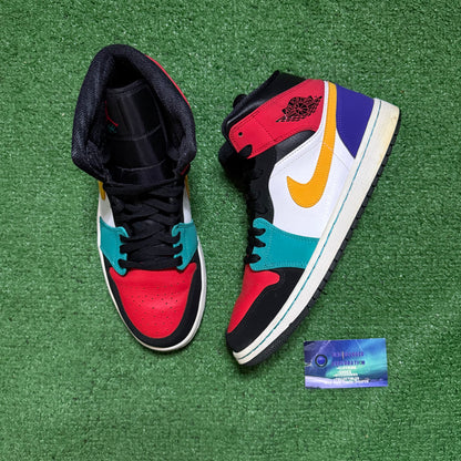 Jordan 1 Mid Multi Color 9.5 Men “Preowned”