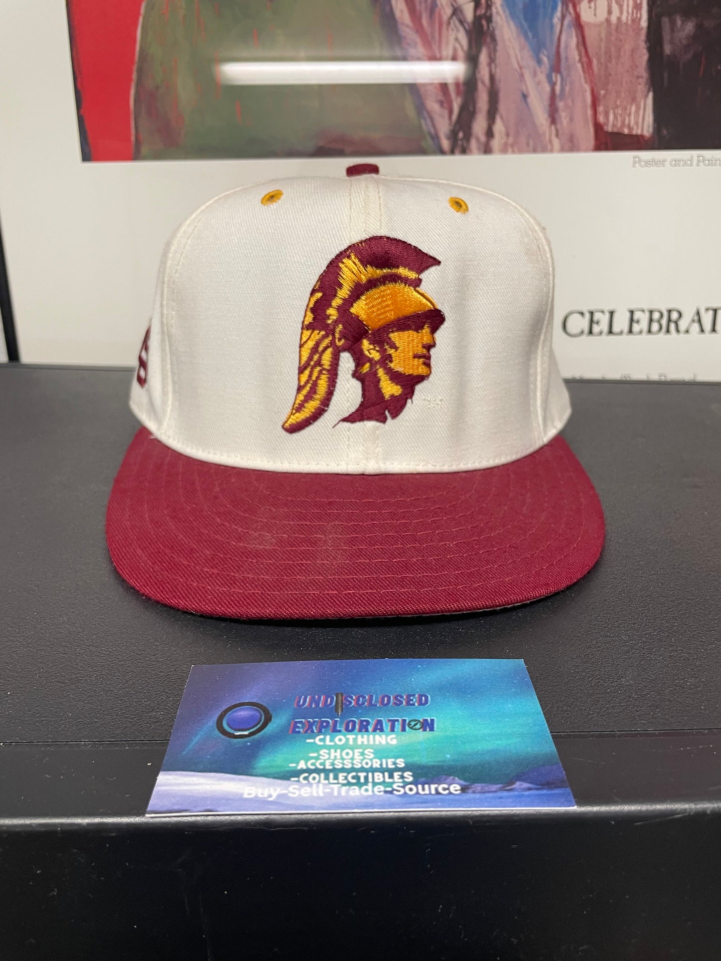 Vintage 1990s USC Trojans white and red hat