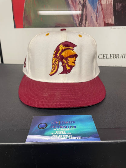 Vintage 1990s USC Trojans white and red hat