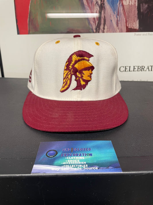 Vintage 1990s USC Trojans white and red hat