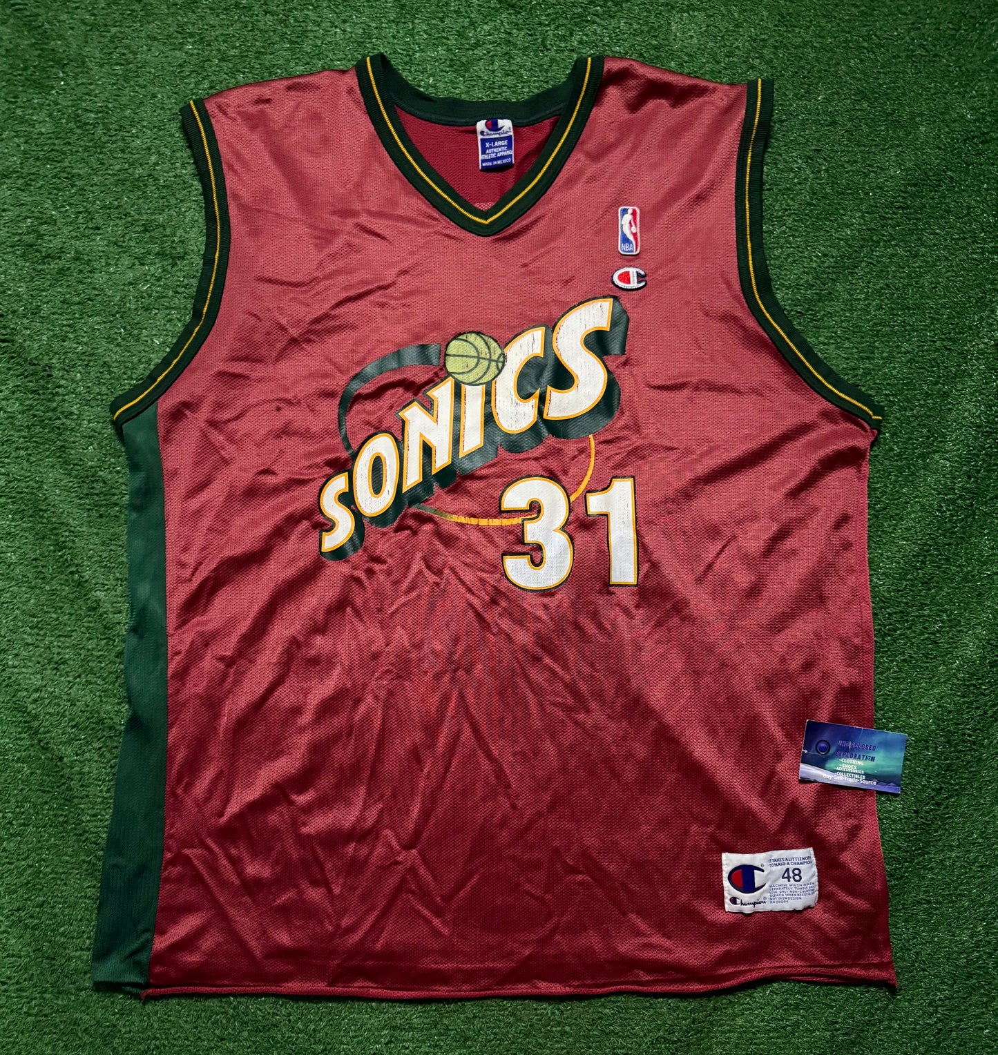 Vintage Brent Barry SuperSonics Champion Jersey