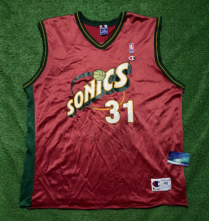 Vintage Brent Barry SuperSonics Champion Jersey