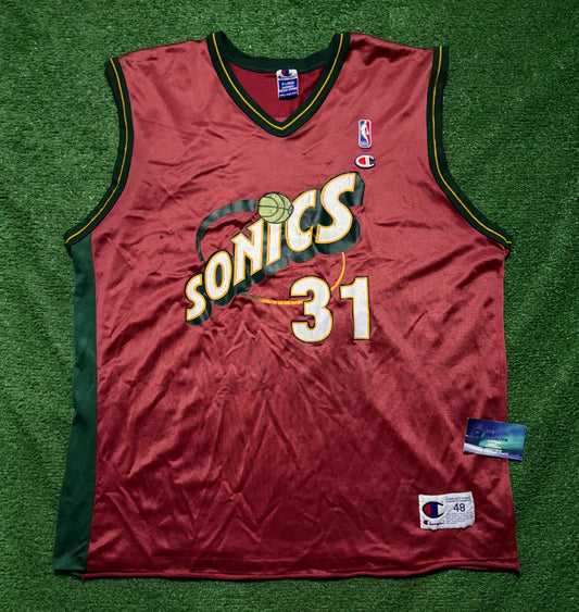 Vintage Brent Barry SuperSonics Champion Jersey