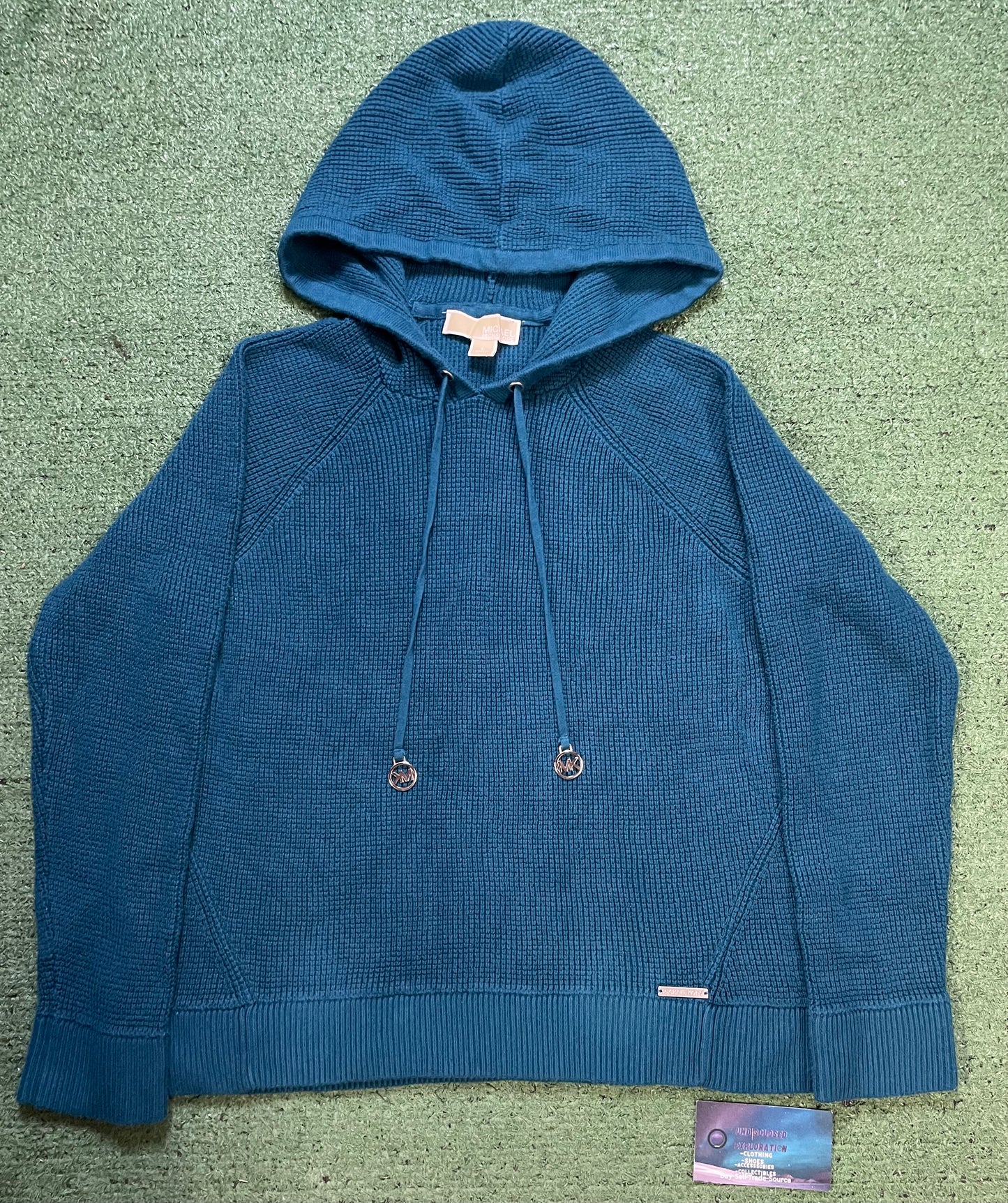 Micheal Kors blue waffle knit hoodie
