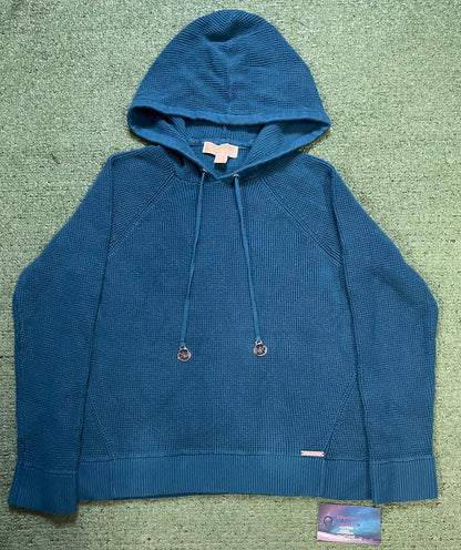 Micheal Kors blue waffle knit hoodie